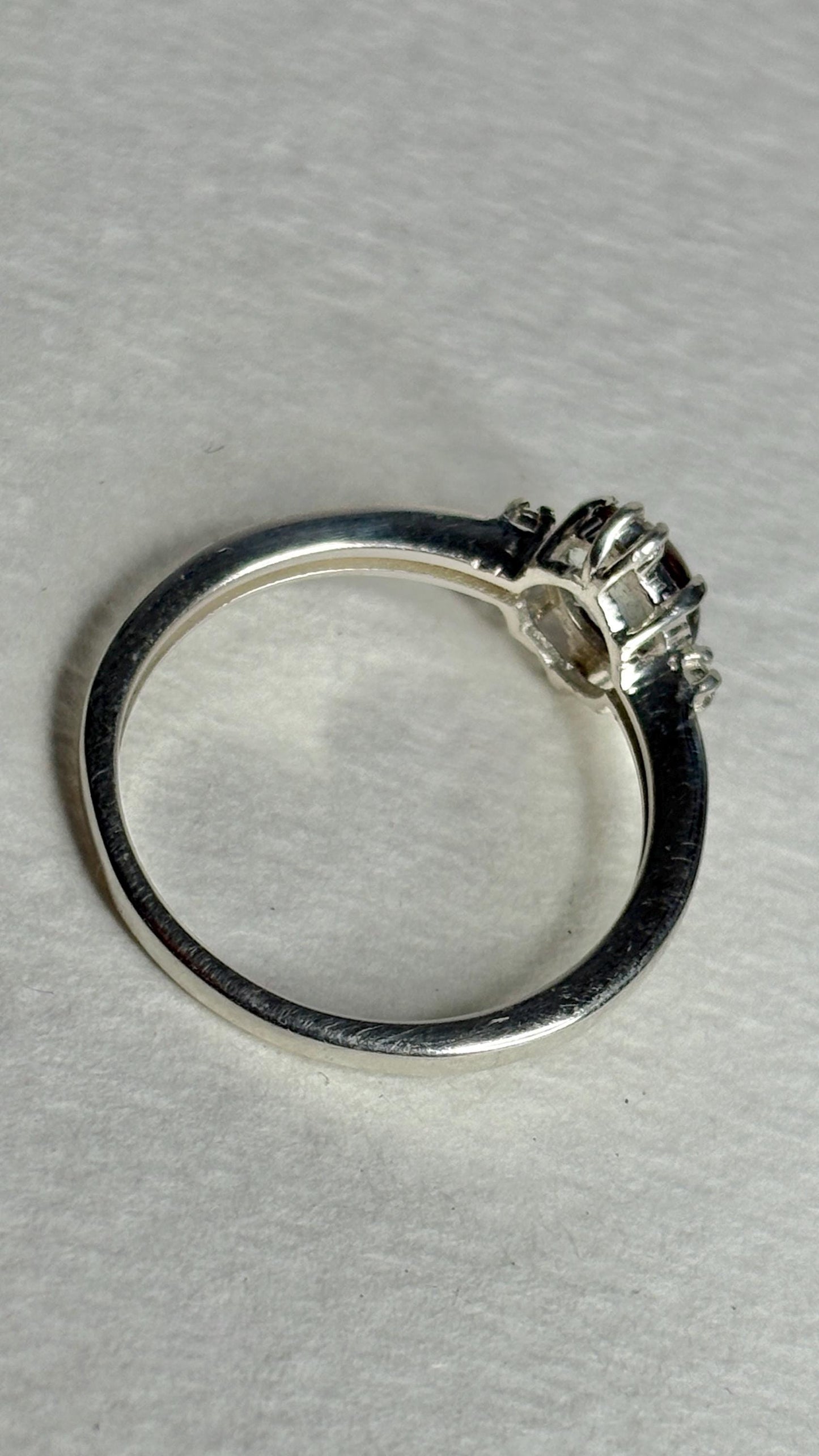 Oregon Sunstone Bi Color and Diamond Ring Sterling Silver size 7 - NewLifeJewelryVault