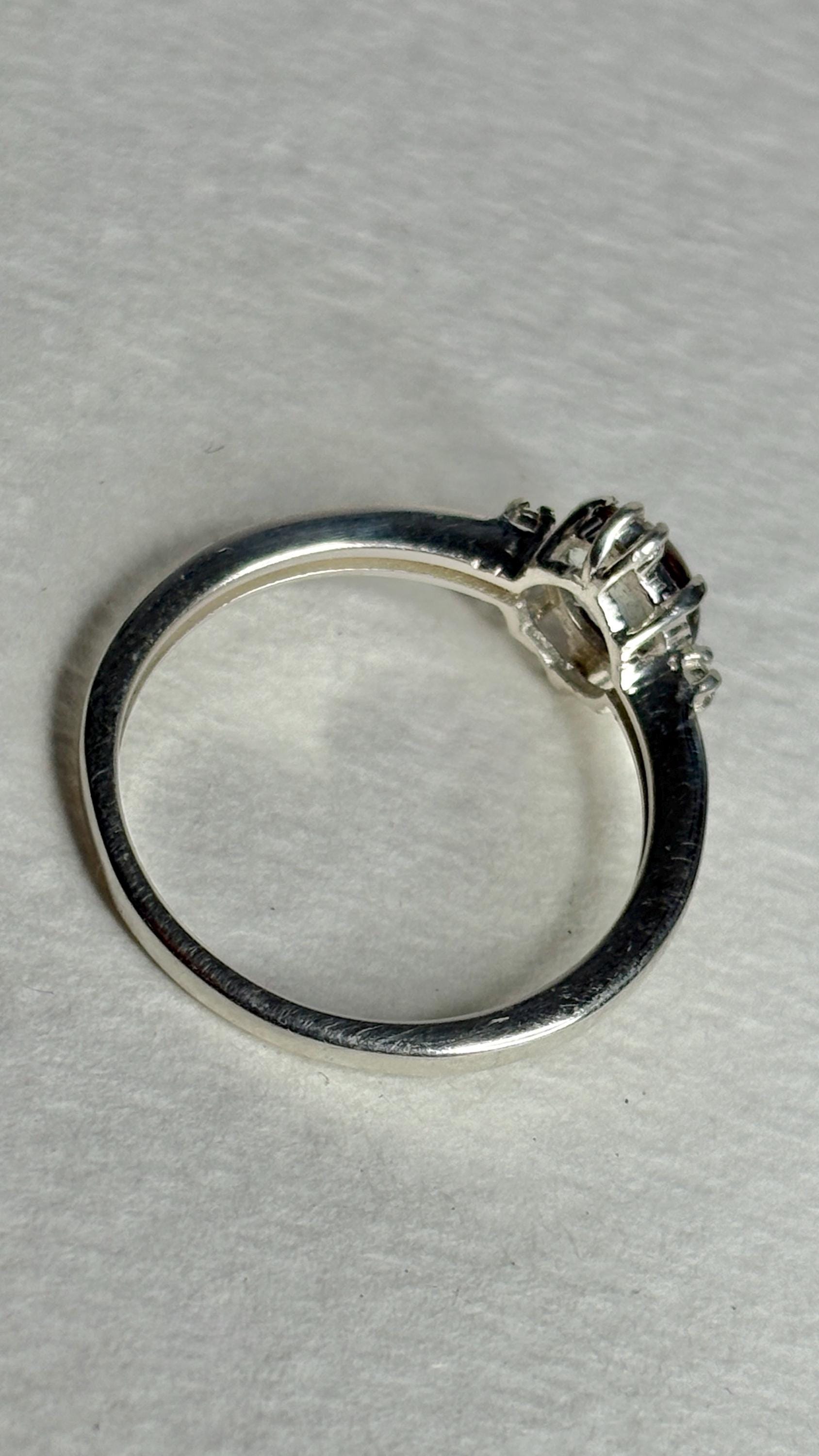 Oregon Sunstone Bi Color and Diamond Ring Sterling Silver size 7 - NewLifeJewelryVault
