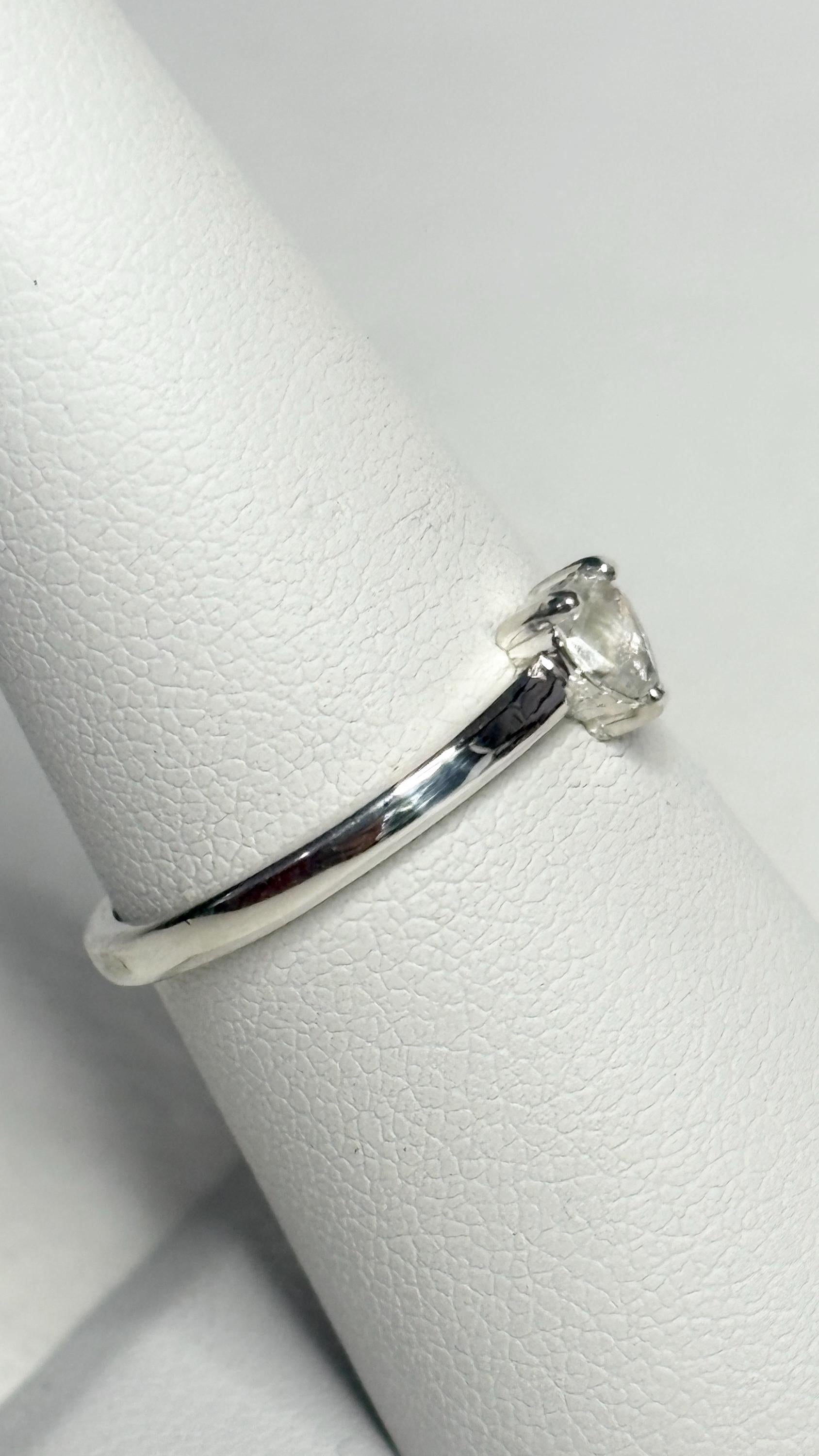 Madagascar Rainbow Moonstone Tear Pear Solitaire Ring in Sterling Silver size 7 - NewLifeJewelryVault