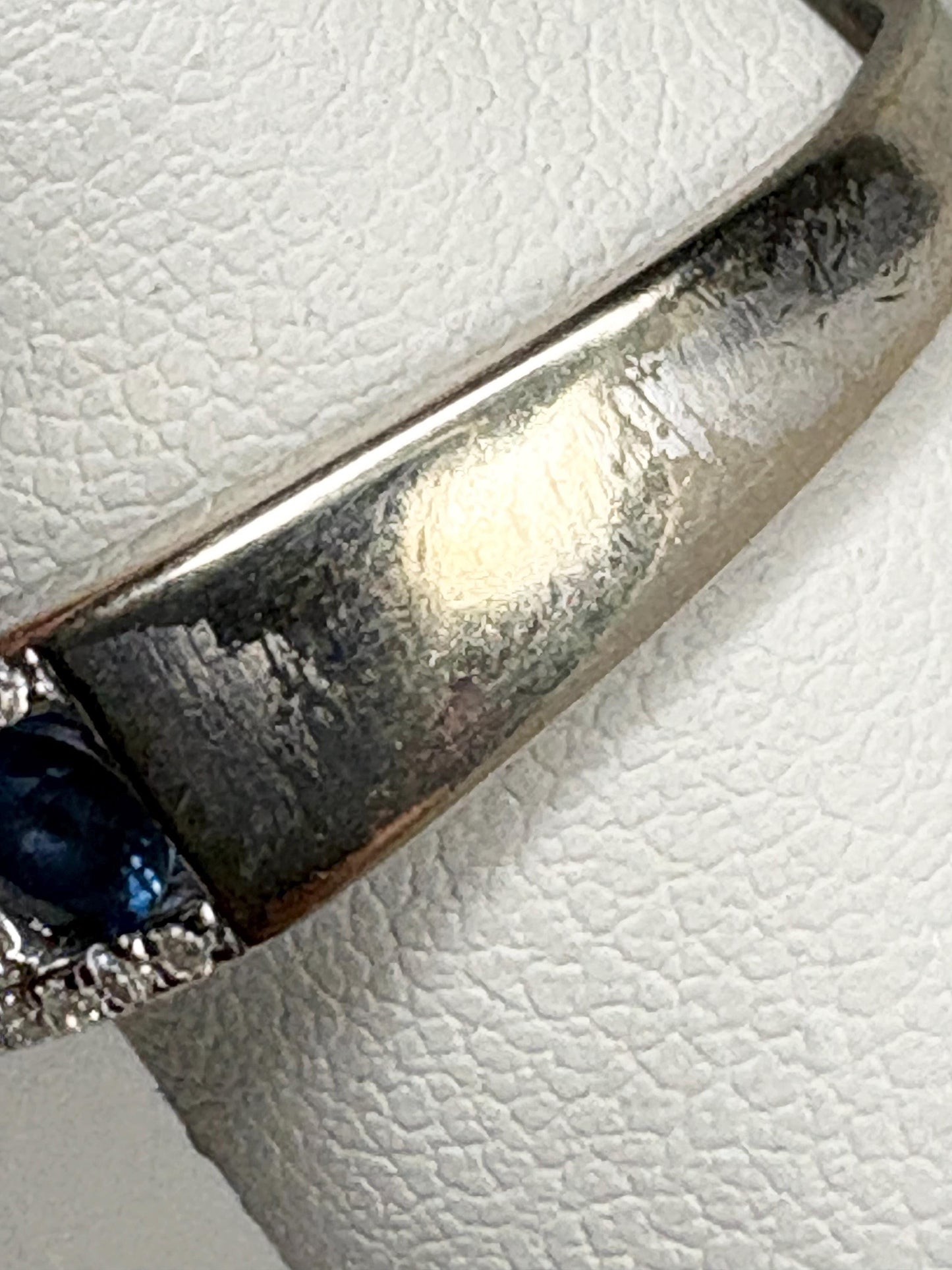 Effy Sapphire and Diamond 14k White Gold Band Ring size 9 - NewLifeJewelryVault