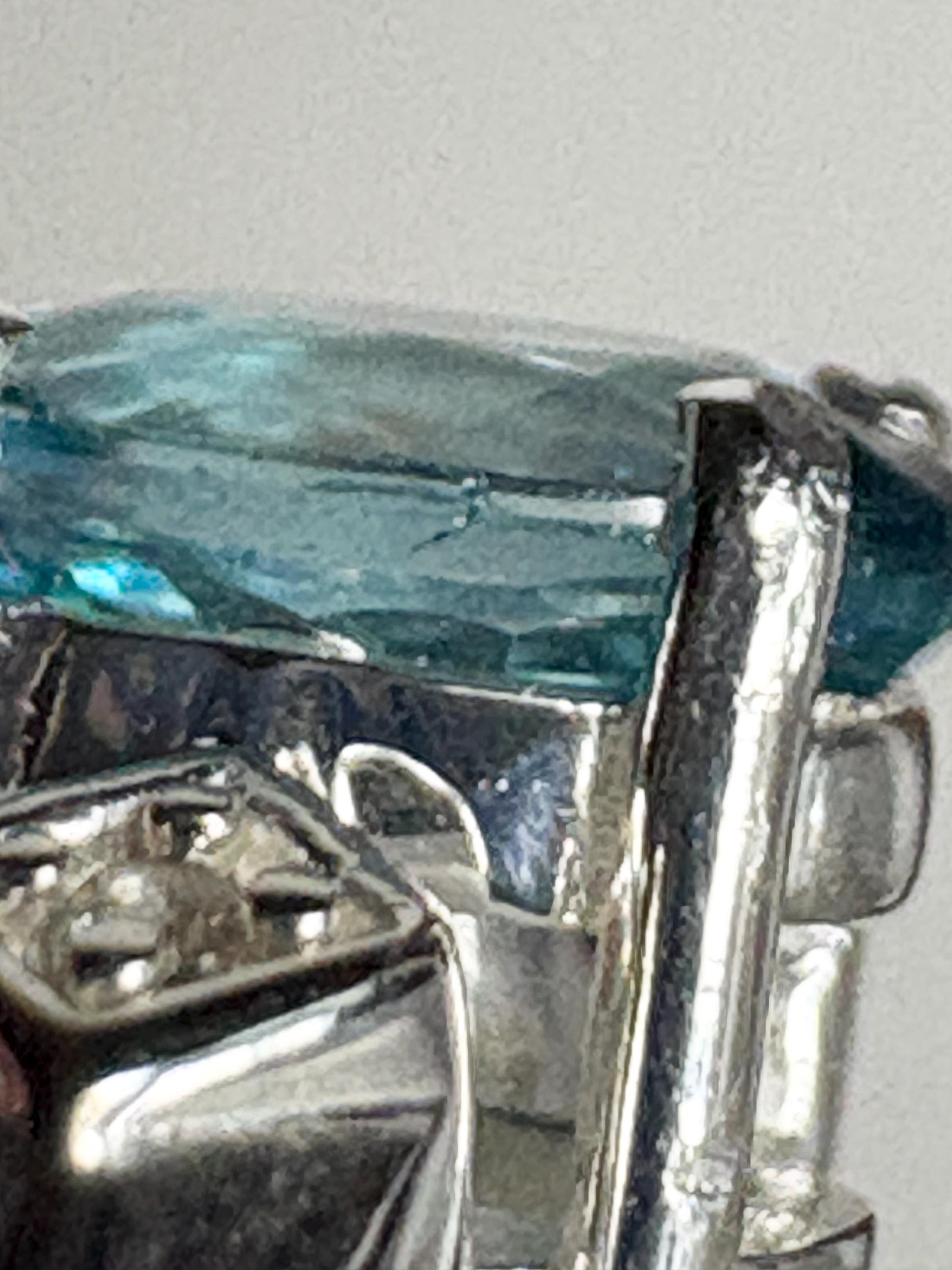 Blue and White Natural Zircon Ring Sterling Silver size 7 - NewLifeJewelryVault