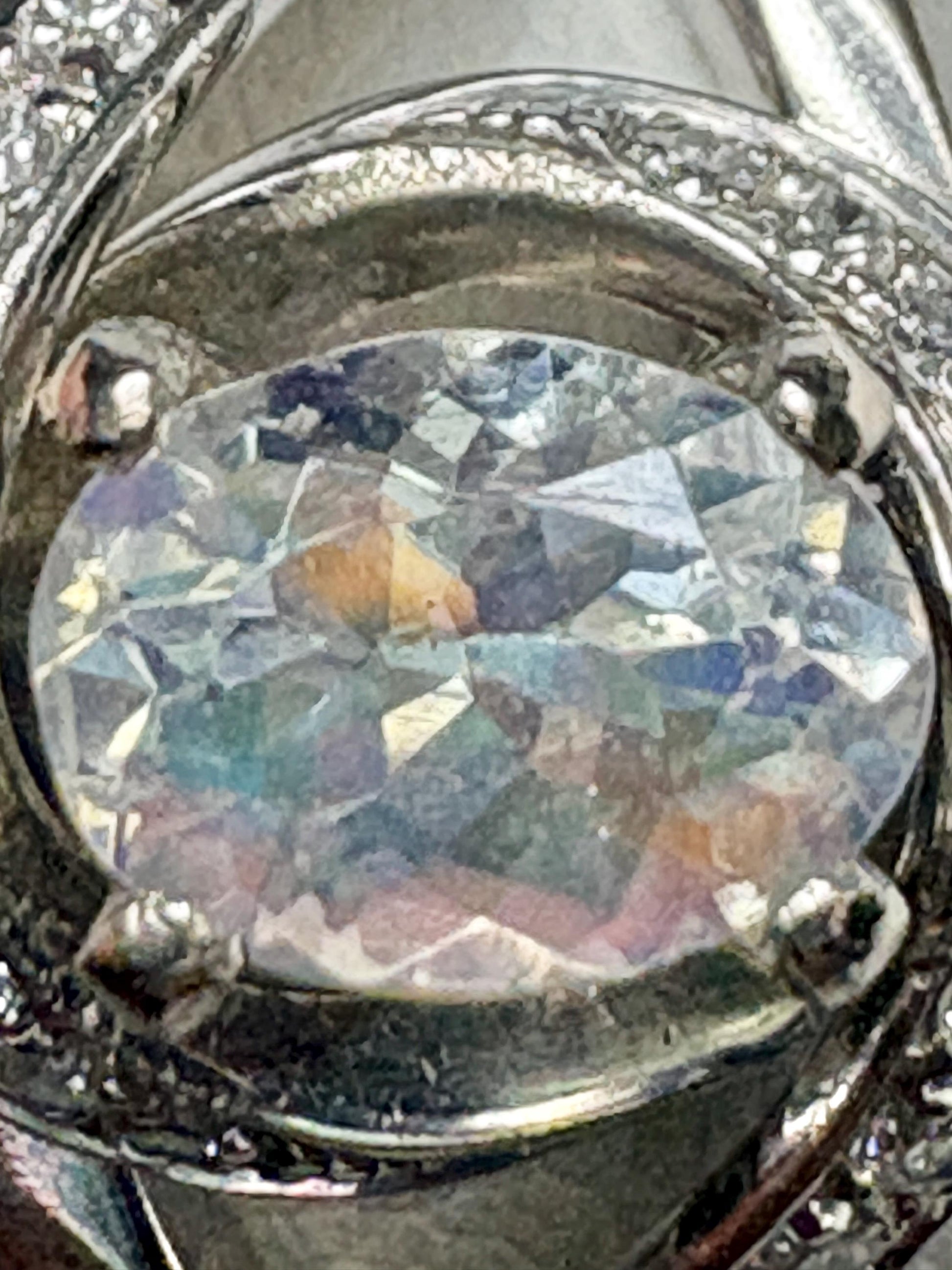Madagascar Rainbow Moonstone Diamond Bypass Shane Co Ring Solid 14k White Gold size 8.25 - NewLifeJewelryVault