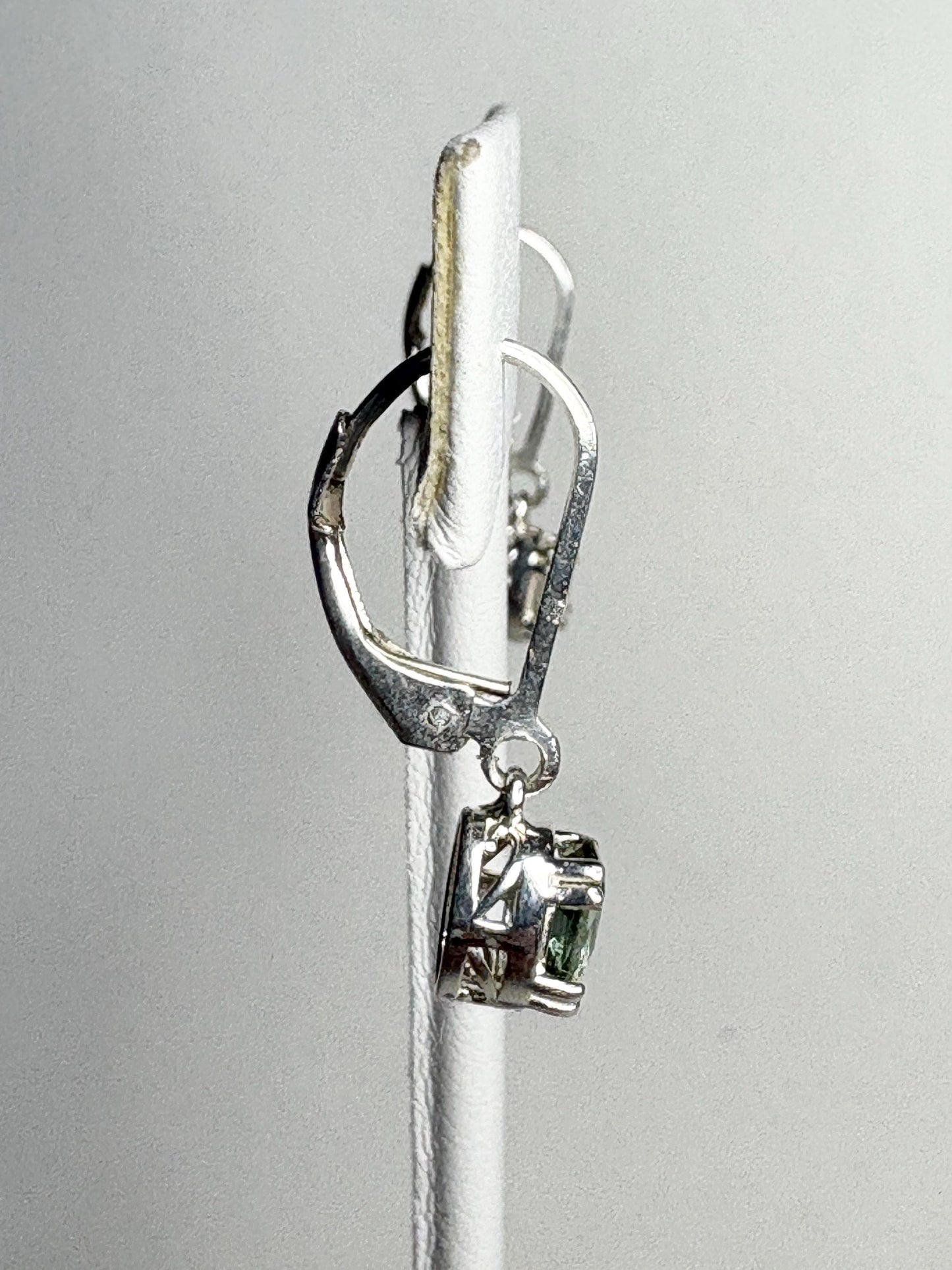 Green Oregon Sunstone Dangle Drop Lever Back Earrings Sterling Silver - NewLifeJewelryVault
