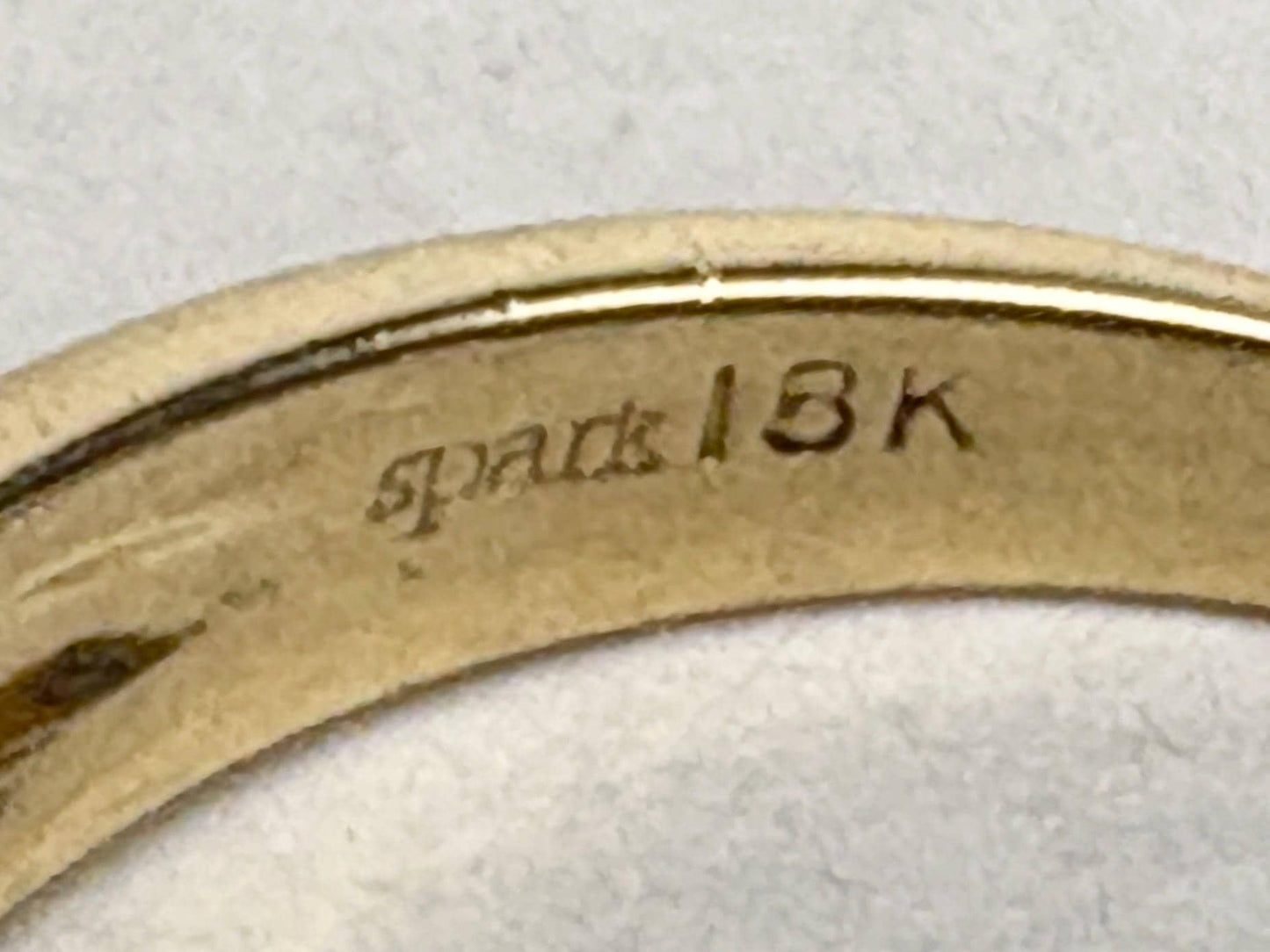 Natural Emerald and Diamond Ring By Spark 18k size 7 - NewLifeJewelryVault