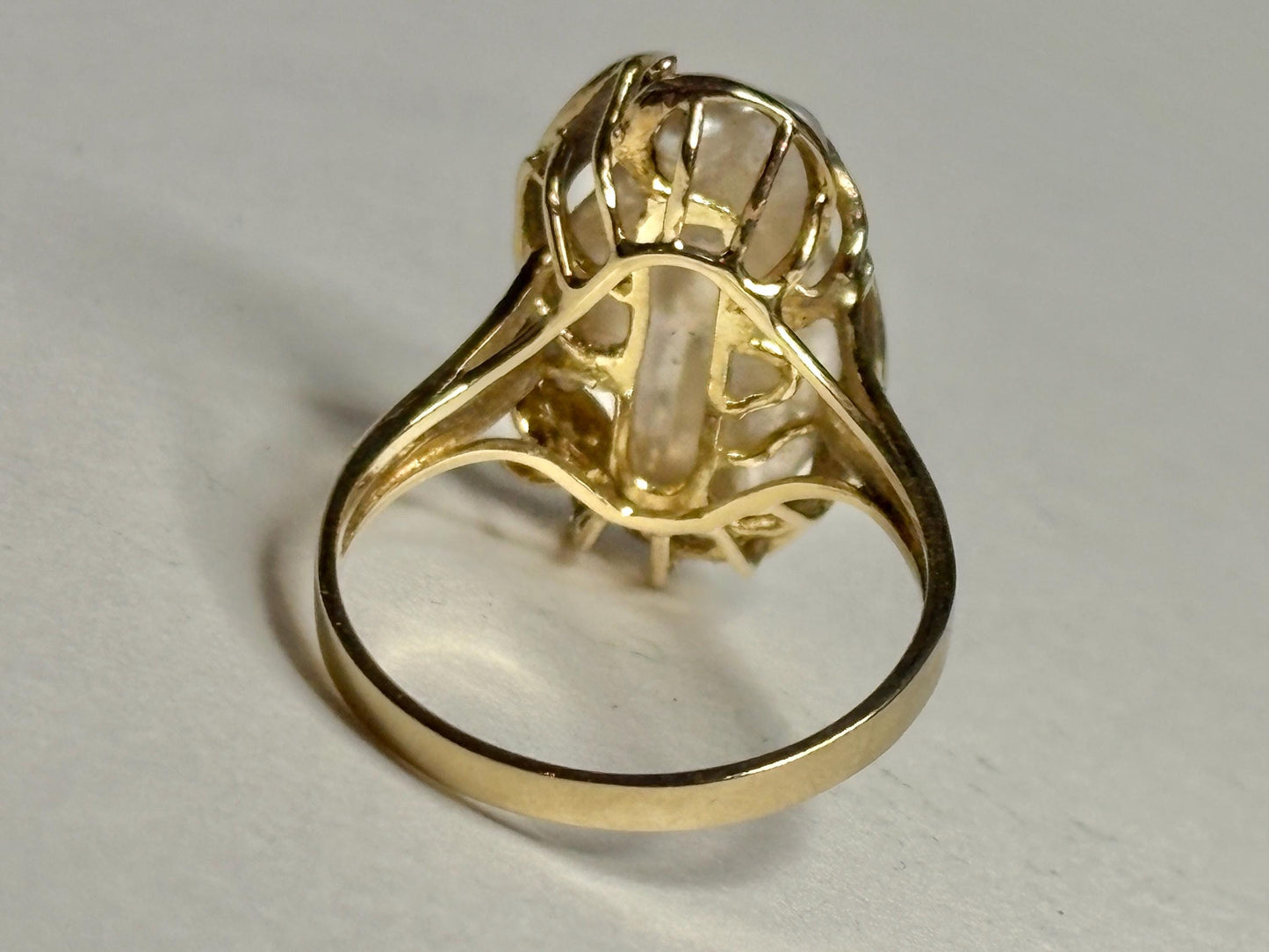 Biwa Cultured Pearl Freeform Ring Solid 14k Gold size 7.25 - NewLifeJewelryVault