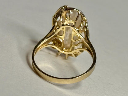 Biwa Cultured Pearl Freeform Ring Solid 14k Gold size 7.25 - NewLifeJewelryVault