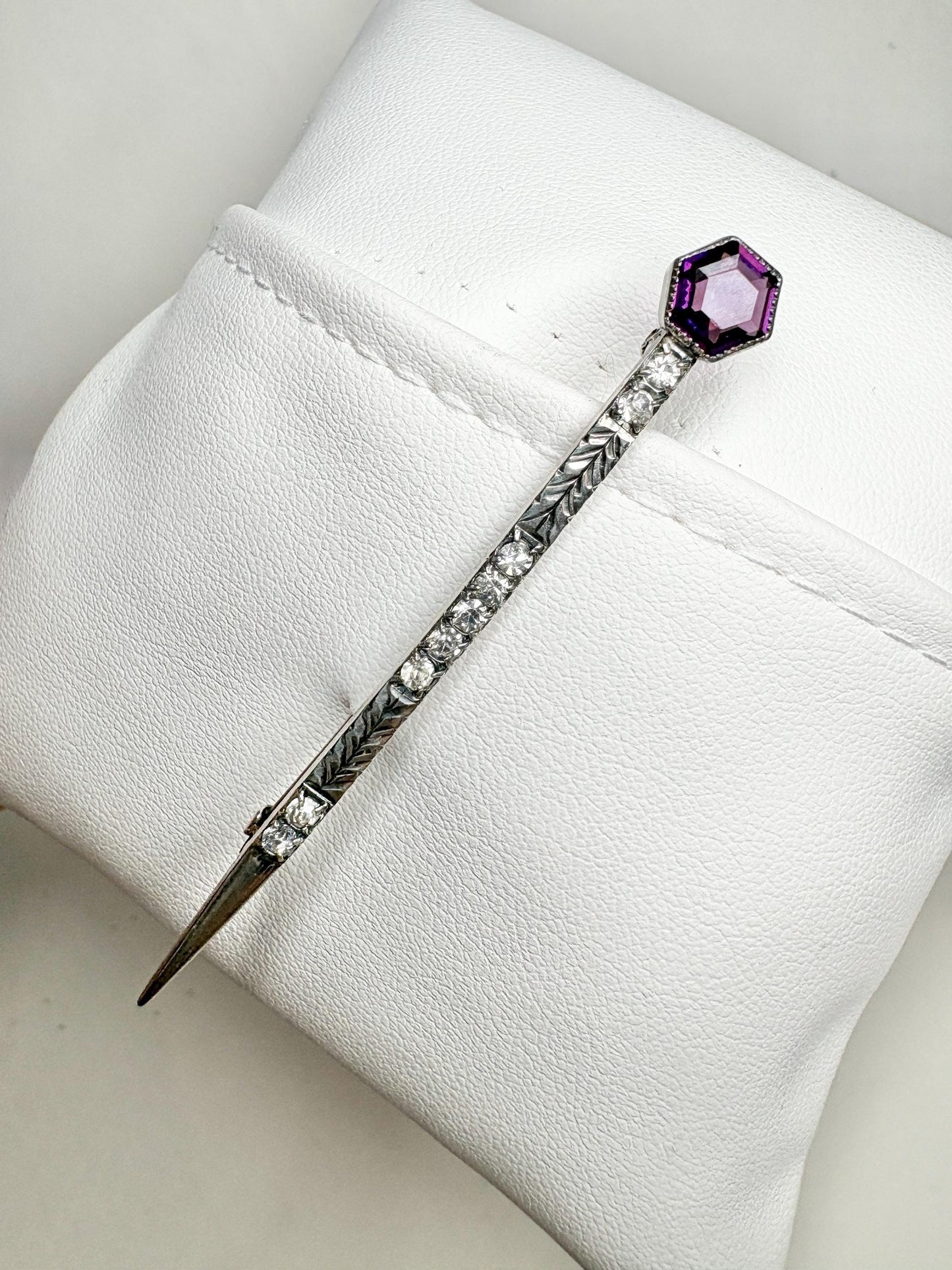 Art Deco Comet Brooch Sterling Silver - NewLifeJewelryVault