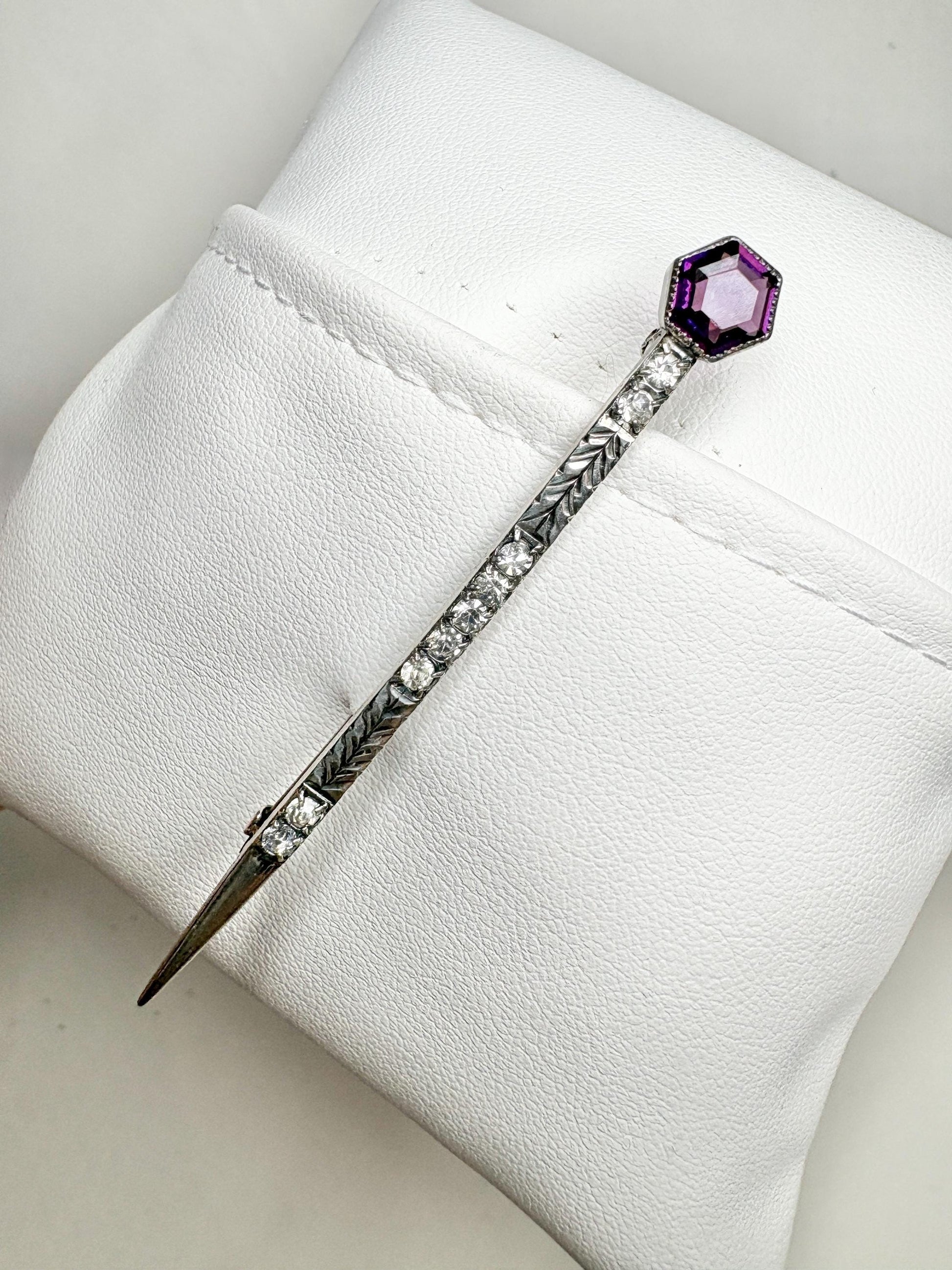 Art Deco Comet Brooch Sterling Silver - NewLifeJewelryVault
