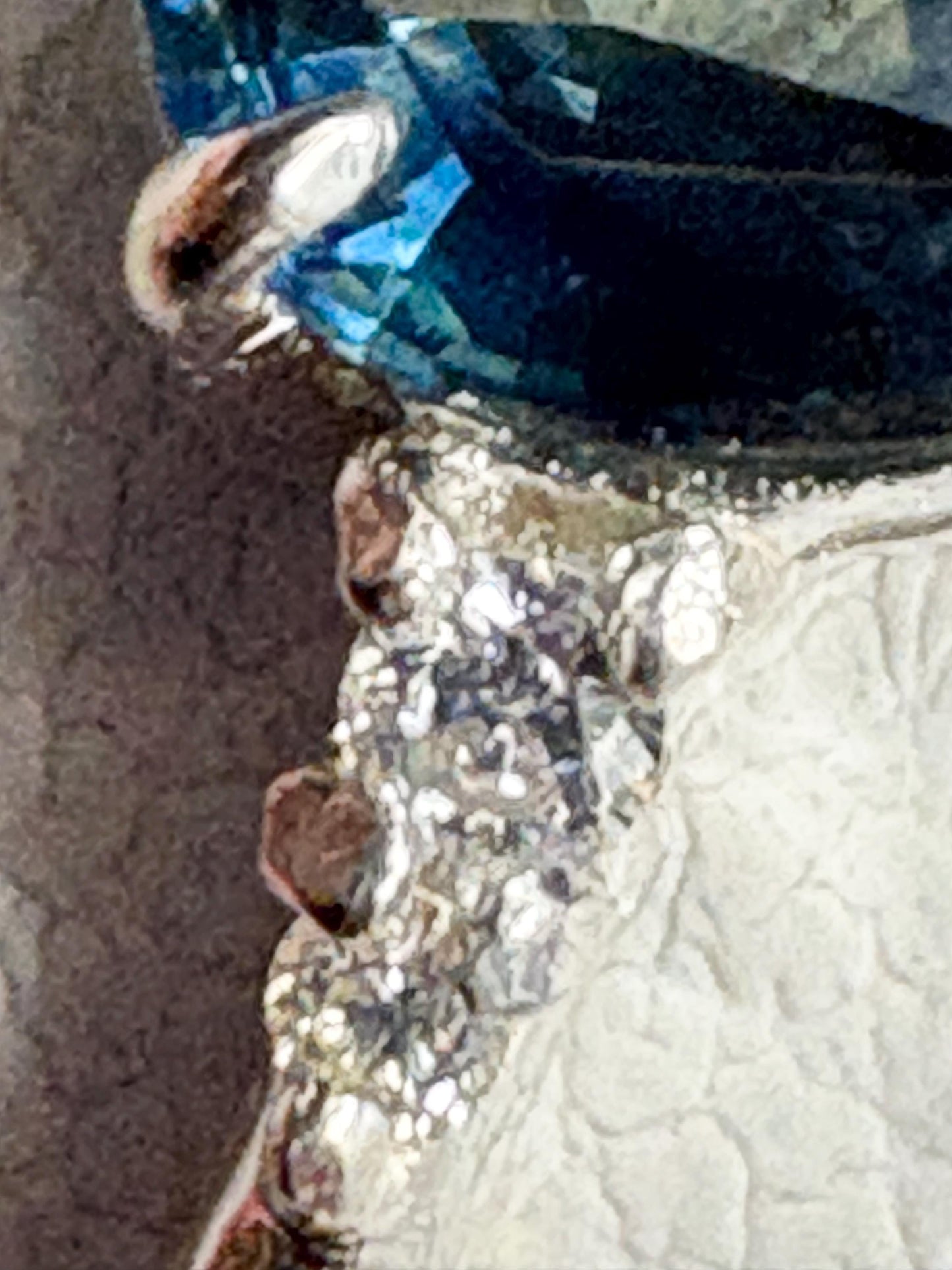 Montana Sapphire and Diamond Ring Sterling Silver size 7 - NewLifeJewelryVault