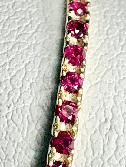Natural Ruby Petite Full Eternity Band Ring Solid 14k Gold size 7 - NewLifeJewelryVault