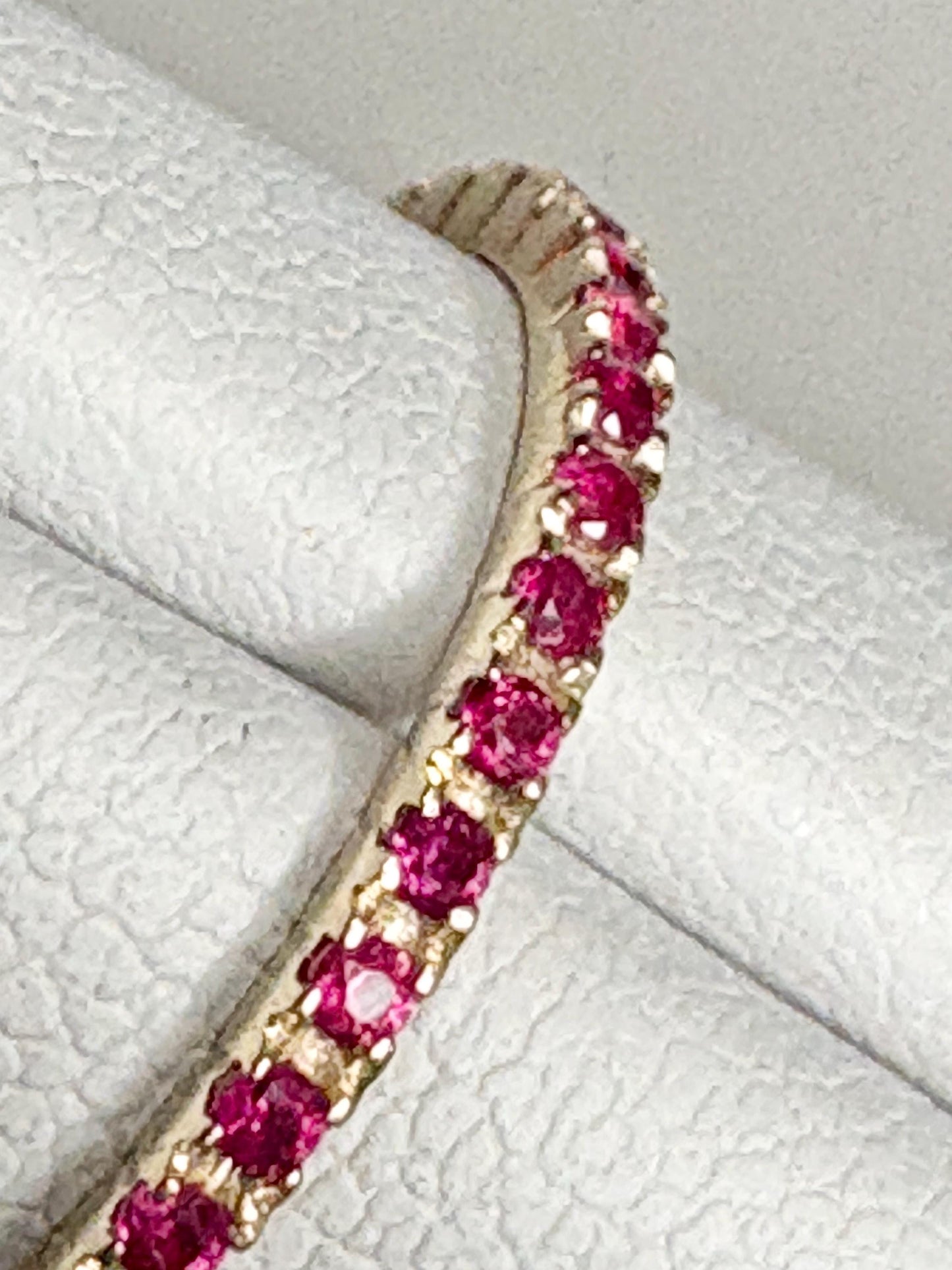 Natural Ruby Petite Full Eternity Band Ring Solid 14k Gold size 7 - NewLifeJewelryVault