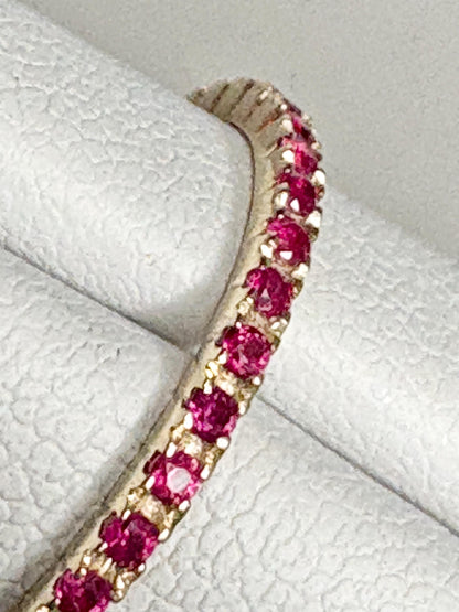 Natural Ruby Petite Full Eternity Band Ring Solid 14k Gold size 7 - NewLifeJewelryVault