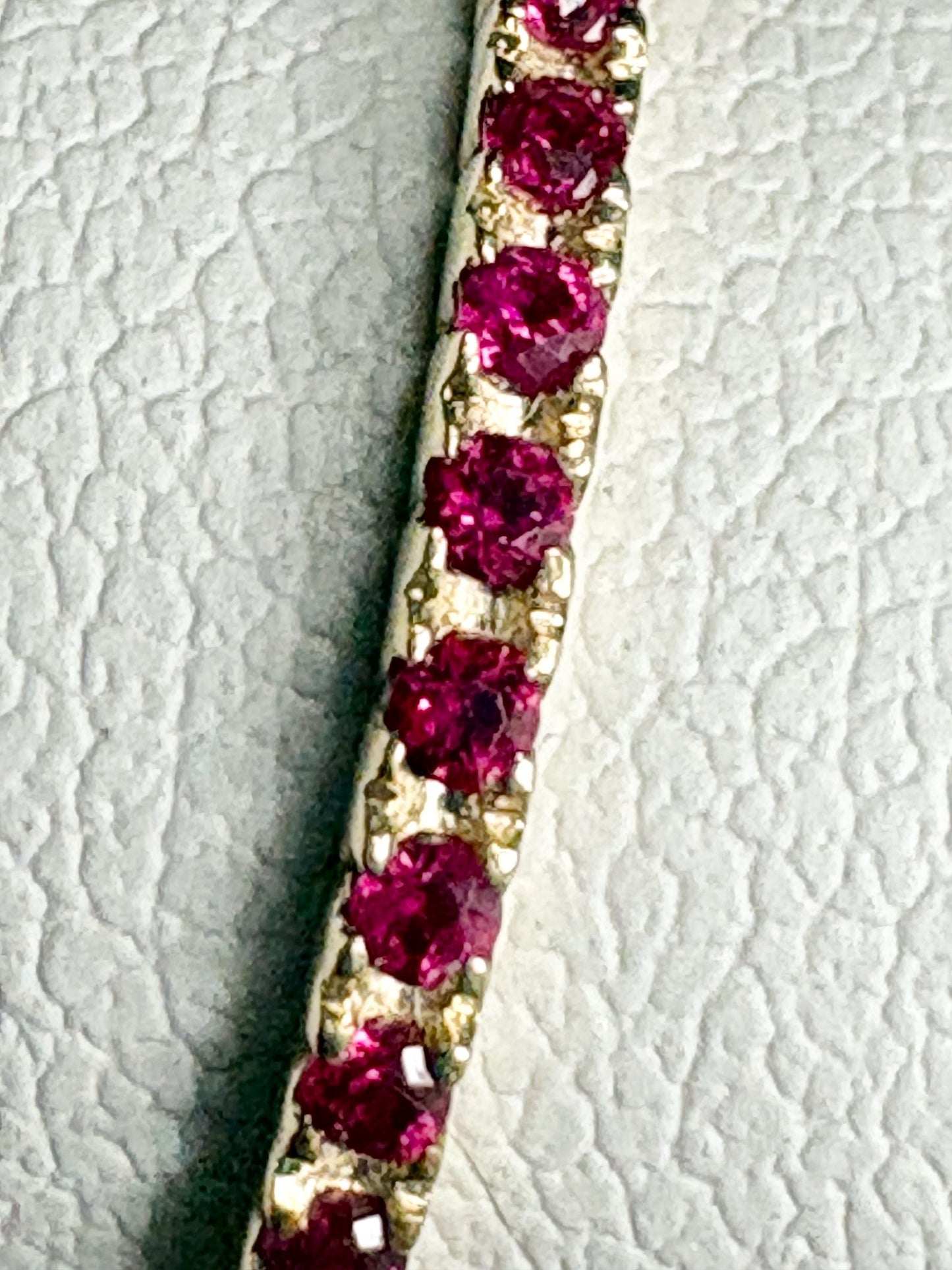 Natural Ruby Petite Full Eternity Band Ring Solid 14k Gold size 7 - NewLifeJewelryVault