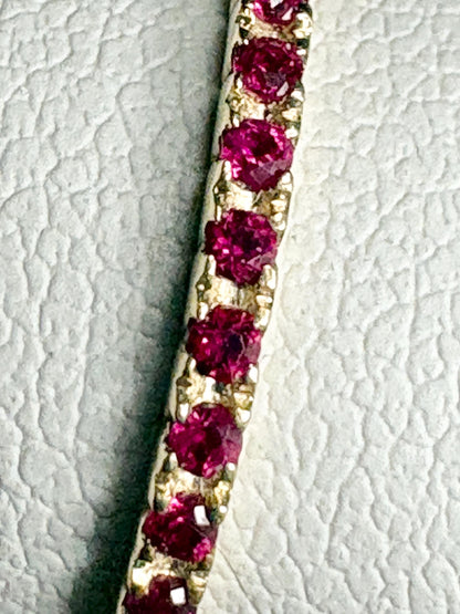 Natural Ruby Petite Full Eternity Band Ring Solid 14k Gold size 7 - NewLifeJewelryVault