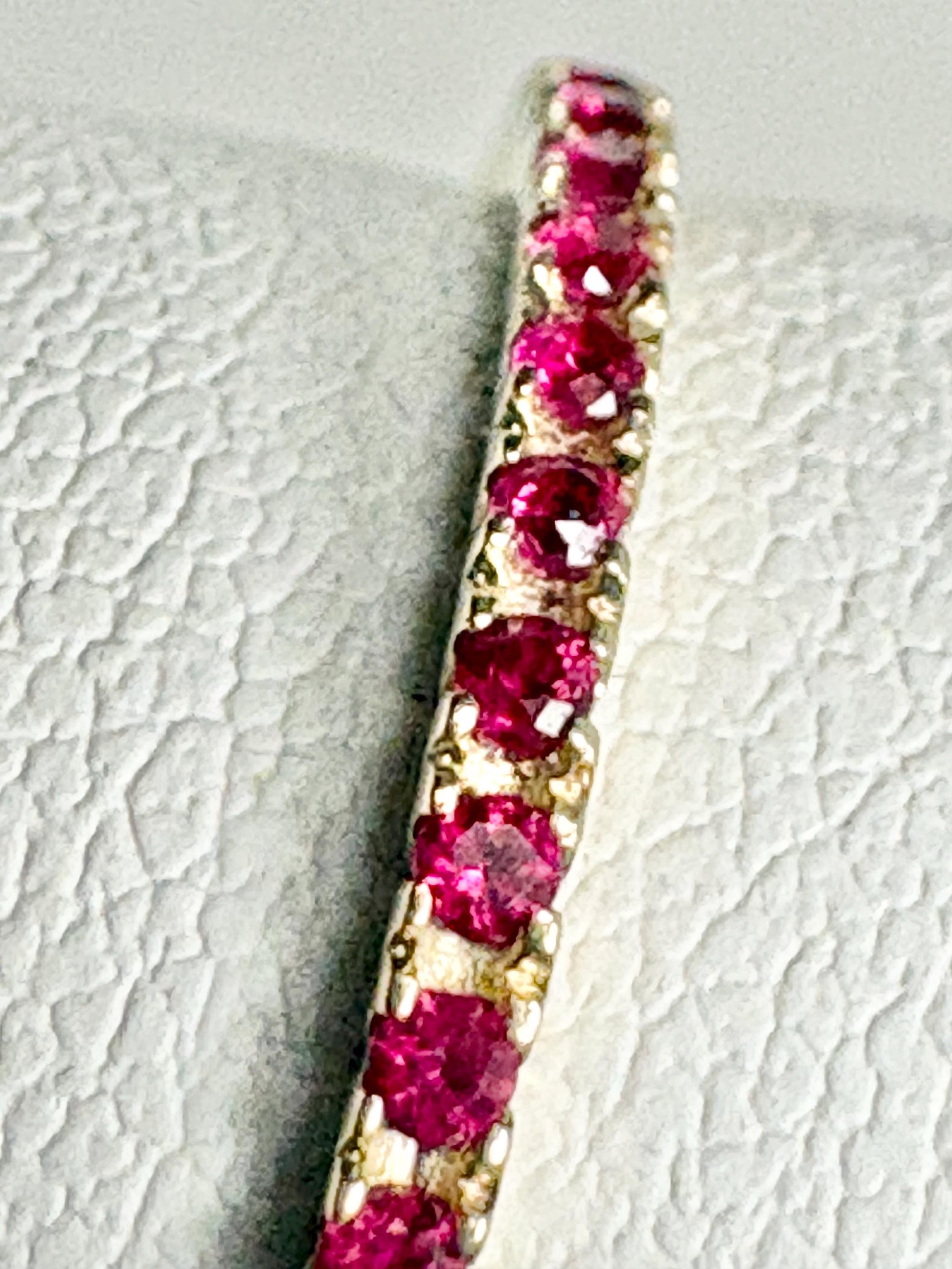 Natural Ruby Petite Full Eternity Band Ring Solid 14k Gold size 7 - NewLifeJewelryVault