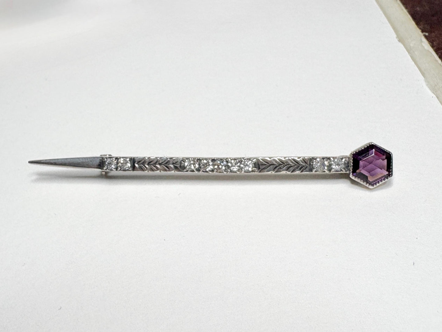 Art Deco Comet Brooch Sterling Silver - NewLifeJewelryVault