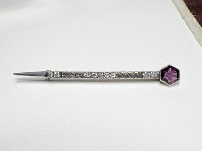 Art Deco Comet Brooch Sterling Silver - NewLifeJewelryVault