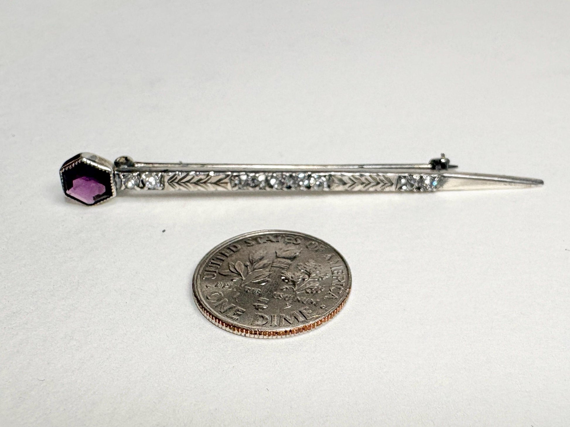 Art Deco Comet Brooch Sterling Silver - NewLifeJewelryVault