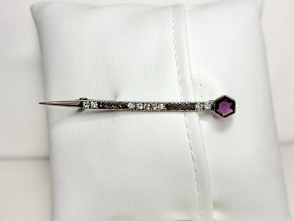 Art Deco Comet Brooch Sterling Silver - NewLifeJewelryVault