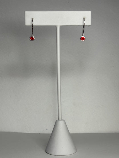 Arizona Garnet Bezel Drop Earrings in Sterling Silver - NewLifeJewelryVault