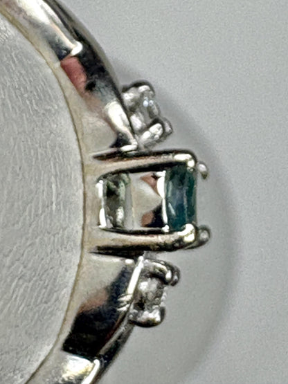 Alexandrite and Diamond Ring Solid 10k White Gold size 6.75 - NewLifeJewelryVault