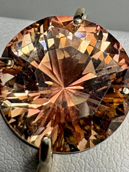 Stunning Bi Color Light Red Oregon Sunstone Solitaire in 14k Gold 4.84ct size 7 - NewLifeJewelryVault
