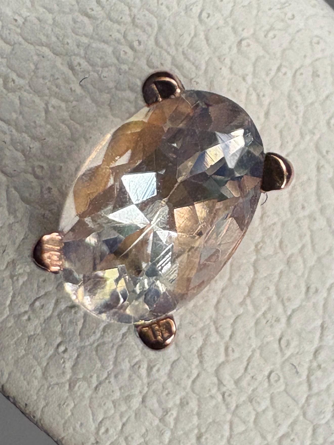 Madagascar Rainbow Moonstone Oval Stud Earrings 14k Rose Gold - NewLifeJewelryVault