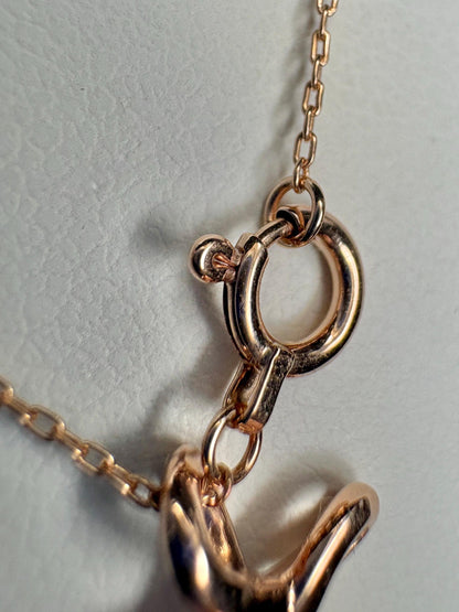 Small Hauyne Cross Necklace in Solid 14k Rose Gold with 10K RG Chain 17.75" - NewLifeJewelryVault