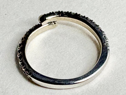 Natural Diamond Bypass Ring Solid 14k White Gold .40ctw size 4 - NewLifeJewelryVault
