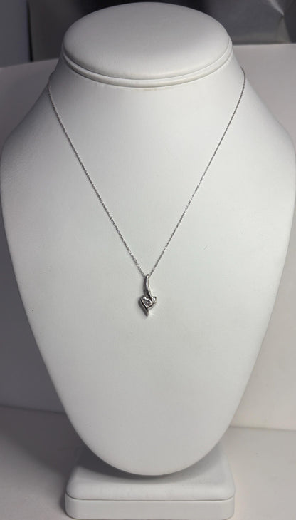 Natural Diamond Solitaire Pendant by Sirena Diamond 1/7ct on Monica Vinader Chain 14k White Gold Adjustable 16/17/18" - NewLifeJewelryVault