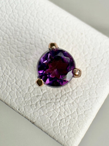 Amethyst Four Peaks Mine Arizona Stud Earrings in Rose Gold 4mm - NewLifeJewelryVault