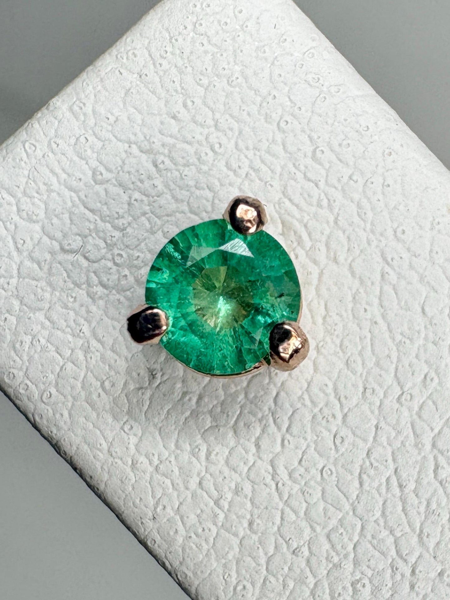 Natural Emerald Stud Earrings in Rose Gold 4mm - NewLifeJewelryVault