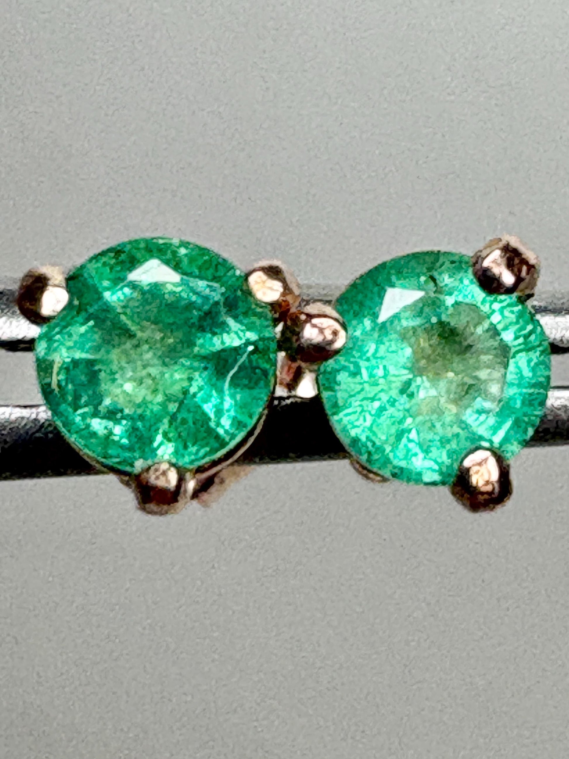 Natural Emerald Stud Earrings in Rose Gold 4mm - NewLifeJewelryVault