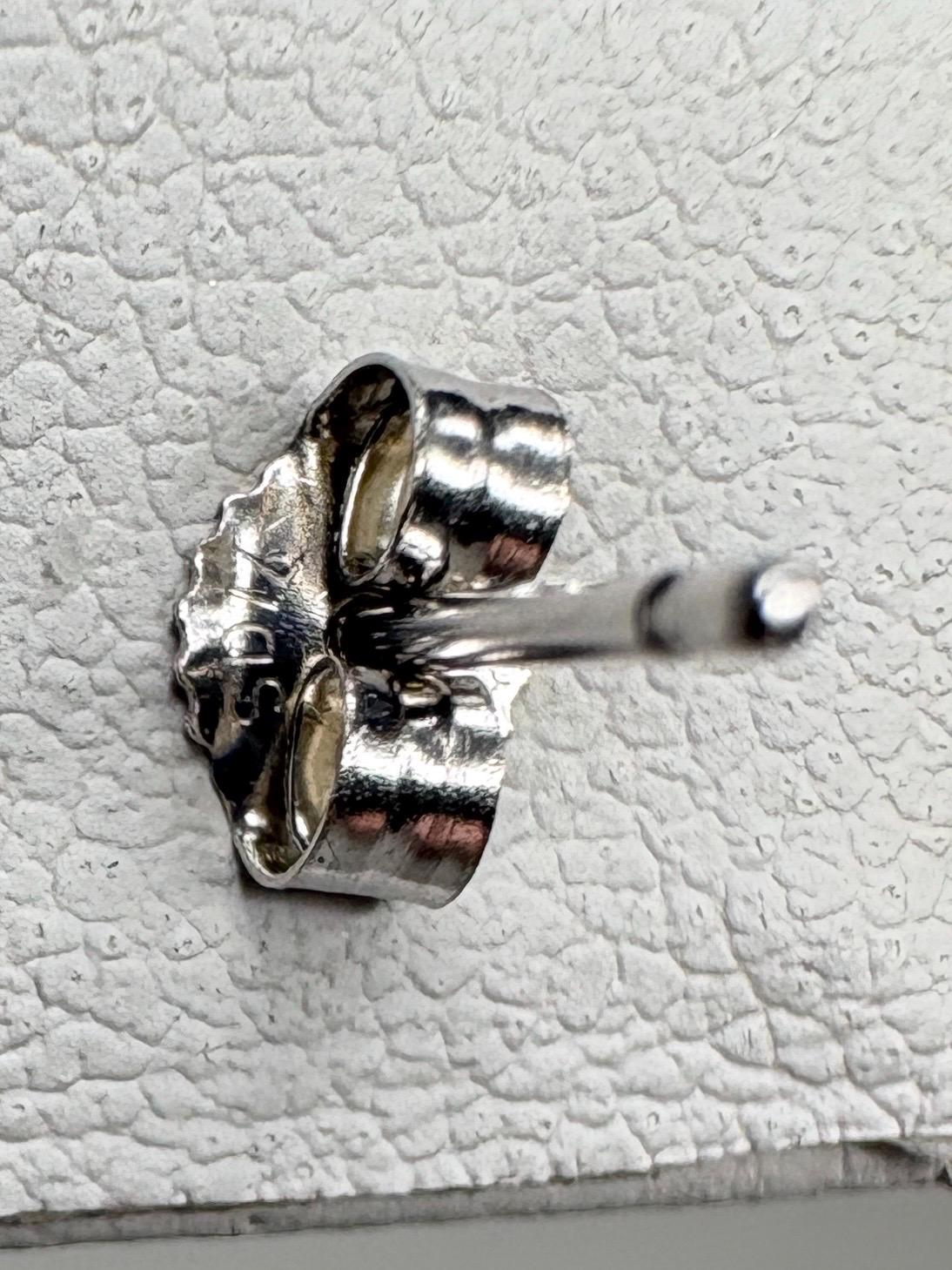 Petalite Stud Earrings 14k White Gold 6x4mm - NewLifeJewelryVault