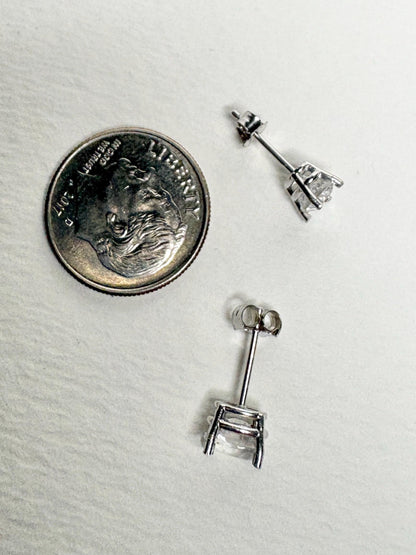 Petalite Stud Earrings 14k White Gold 6x4mm - NewLifeJewelryVault