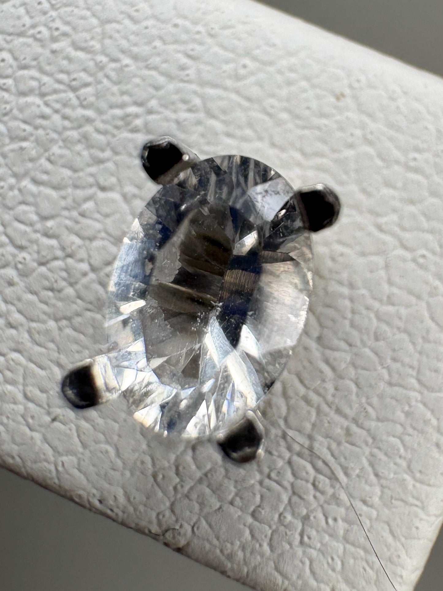 Petalite Stud Earrings 14k White Gold 6x4mm - NewLifeJewelryVault
