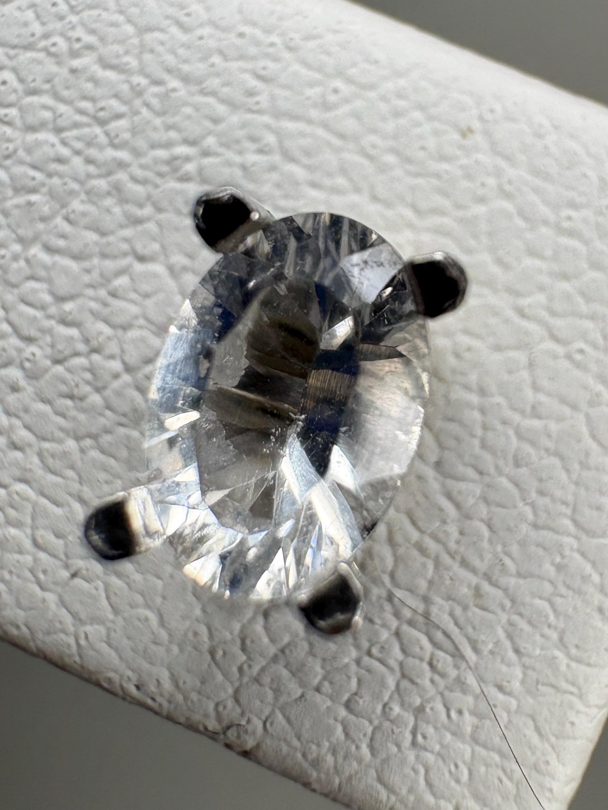 Petalite Stud Earrings 14k White Gold 6x4mm - NewLifeJewelryVault
