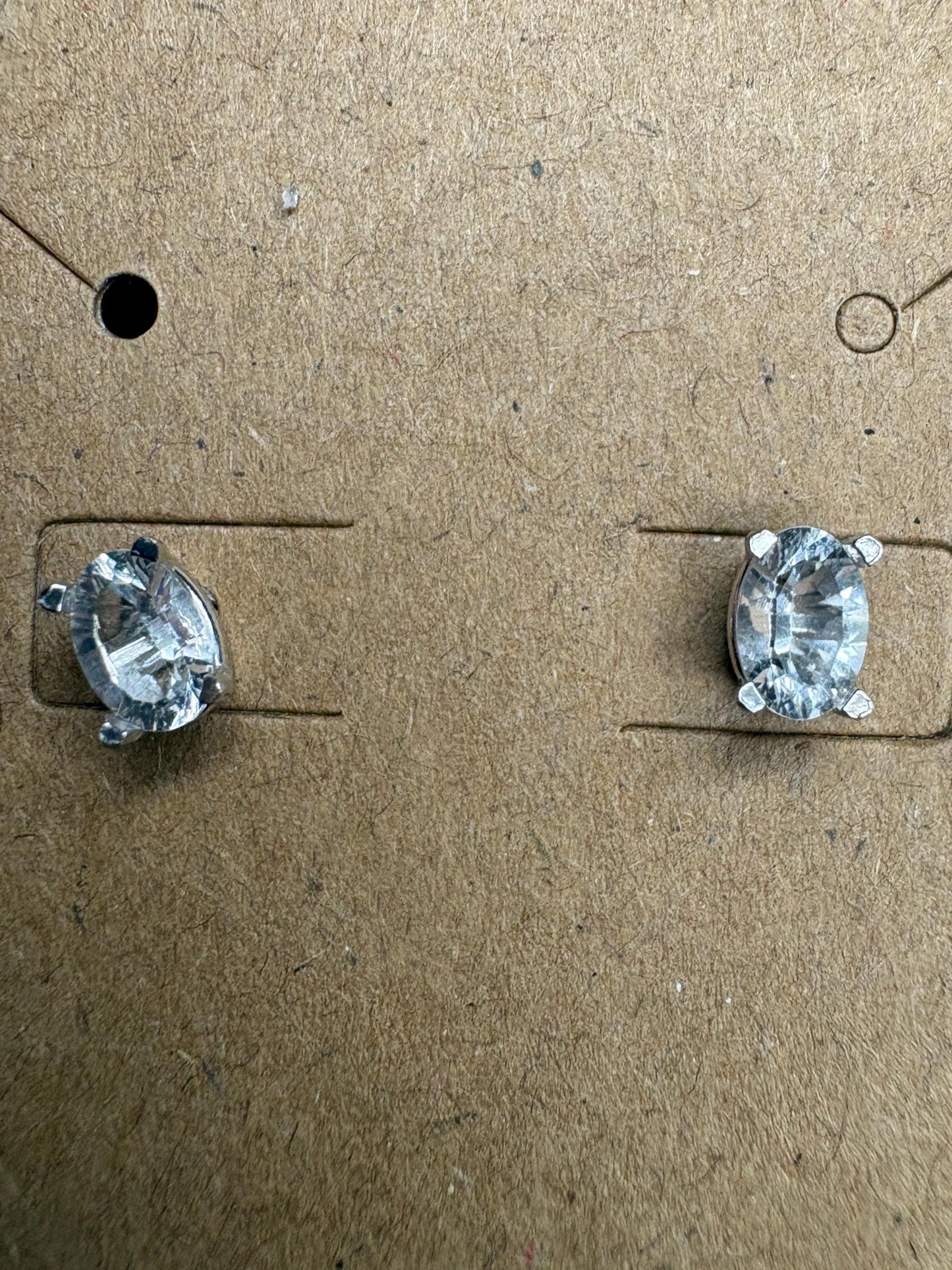 Petalite Stud Earrings 14k White Gold 6x4mm - NewLifeJewelryVault