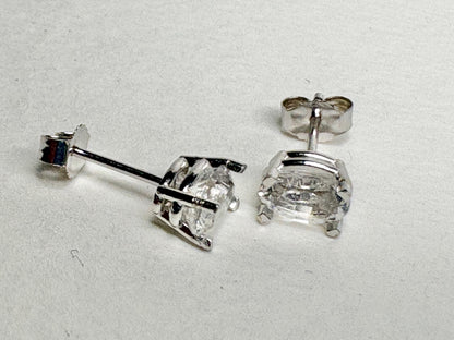 Petalite Stud Earrings 14k White Gold 6x4mm - NewLifeJewelryVault