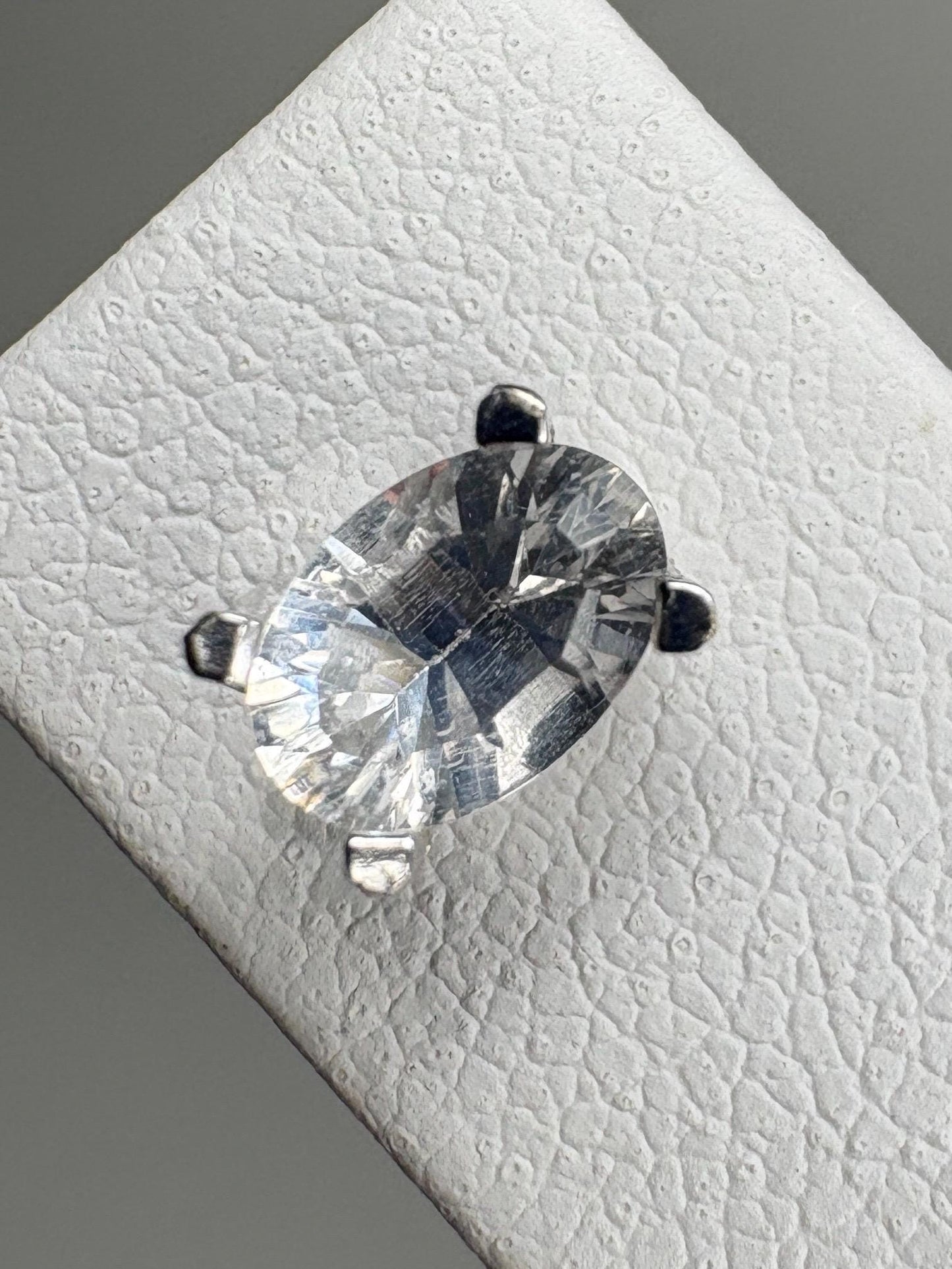 Petalite Stud Earrings 14k White Gold 6x4mm - NewLifeJewelryVault