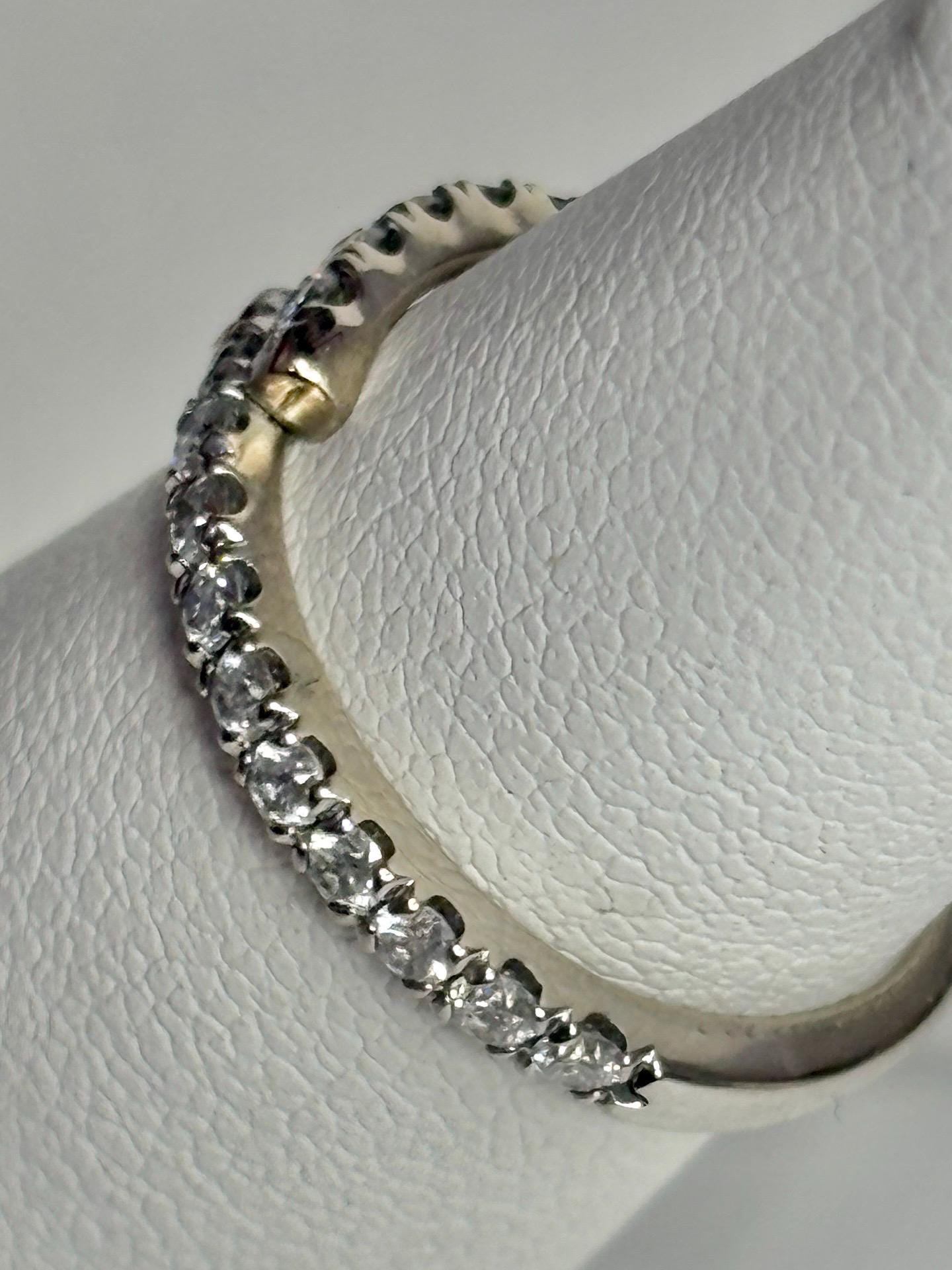 Natural Diamond Bypass Ring Solid 14k White Gold .40ctw size 4 - NewLifeJewelryVault