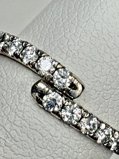 Natural Diamond Bypass Ring Solid 14k White Gold .40ctw size 4 - NewLifeJewelryVault