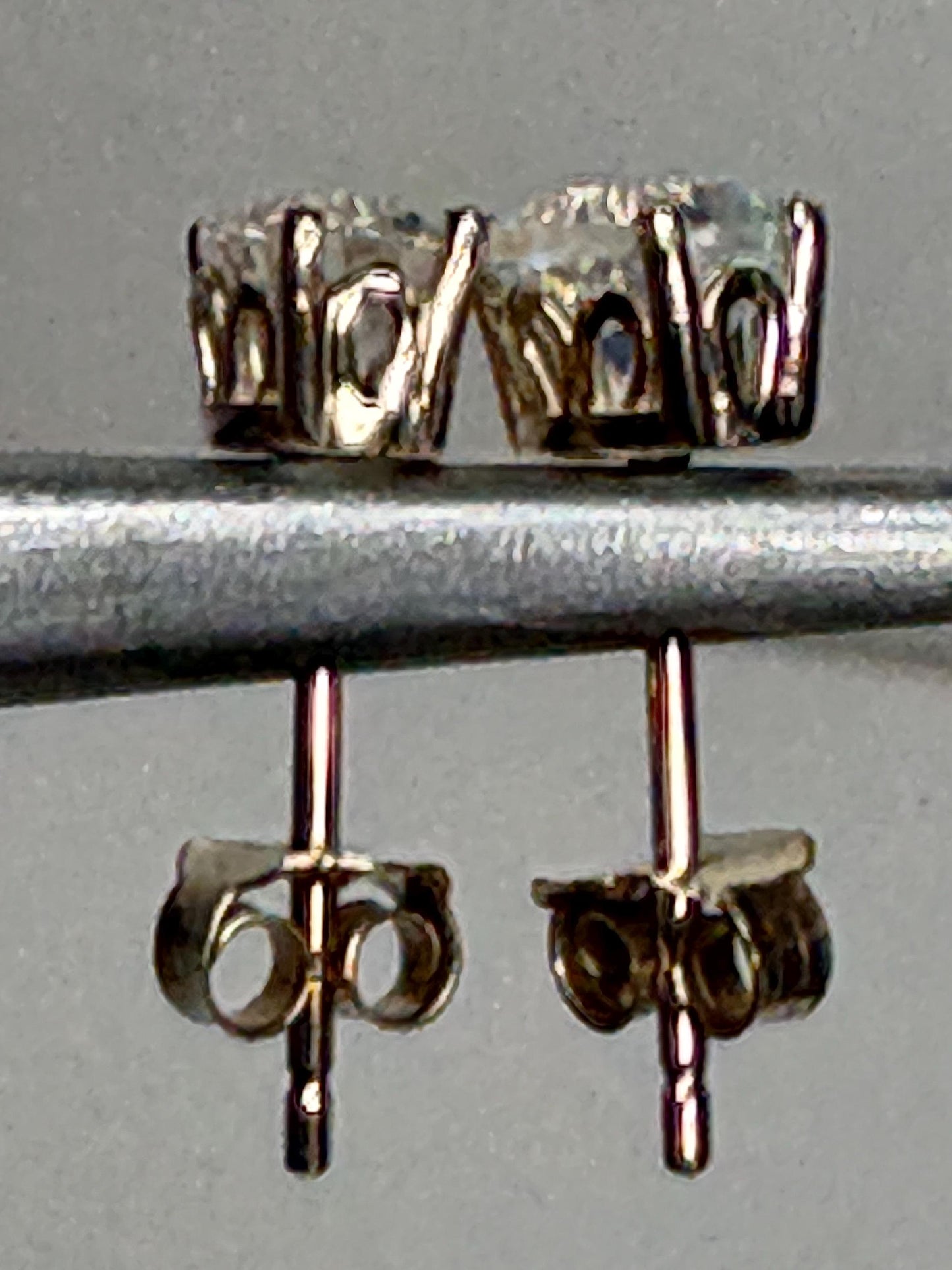 Madagascar Rainbow Moonstone Stud Earrings Fancy 9k Gold 6x4mm - NewLifeJewelryVault