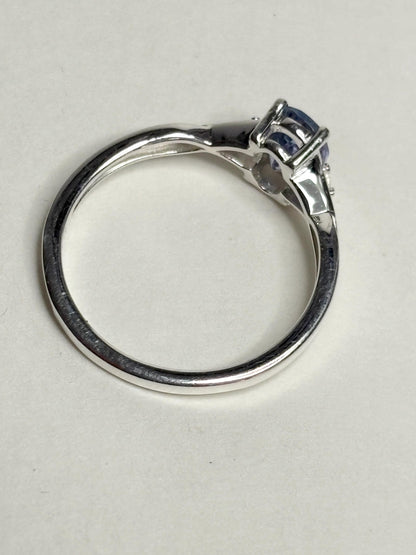 Tanzanite Solitaire Ring Sterling Silver size 7 - NewLifeJewelryVault