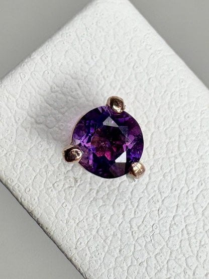 Amethyst Four Peaks Mine Arizona Stud Earrings in Rose Gold 4mm - NewLifeJewelryVault