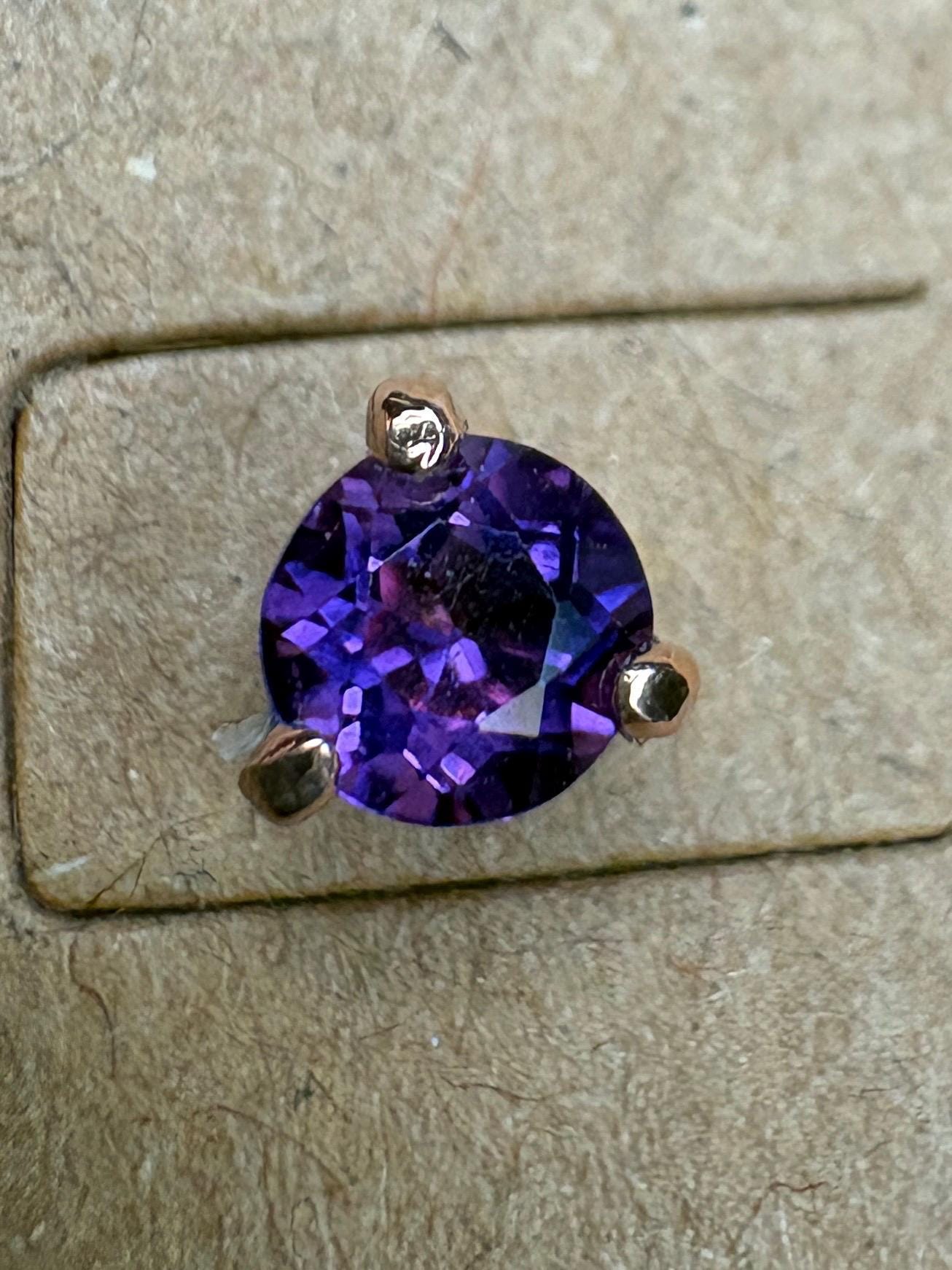 Amethyst Four Peaks Mine Arizona Stud Earrings in Rose Gold 4mm - NewLifeJewelryVault