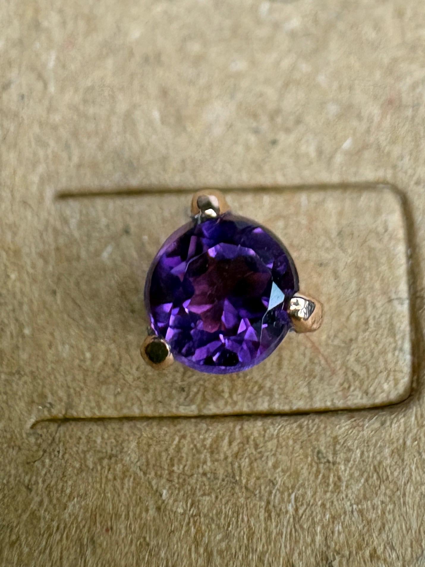 Amethyst Four Peaks Mine Arizona Stud Earrings in Rose Gold 4mm - NewLifeJewelryVault