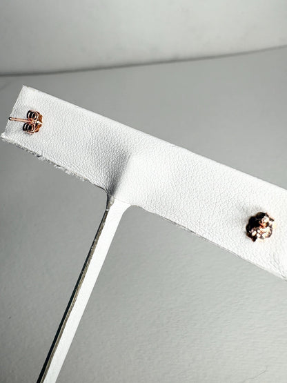 Amethyst Four Peaks Mine Arizona Stud Earrings in Rose Gold 4mm - NewLifeJewelryVault