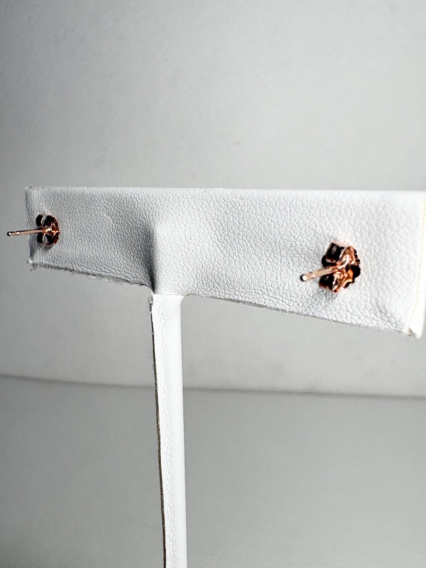 Natural Emerald Stud Earrings in Rose Gold 4mm - NewLifeJewelryVault