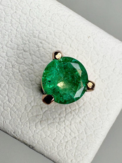 Natural Emerald Stud Earrings in Rose Gold 4mm - NewLifeJewelryVault